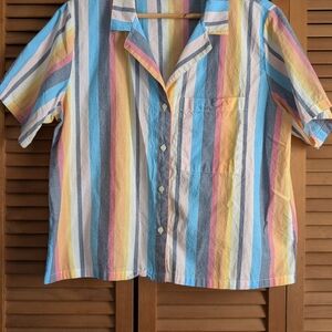 Colorful Striped Short Sleeve Shirt